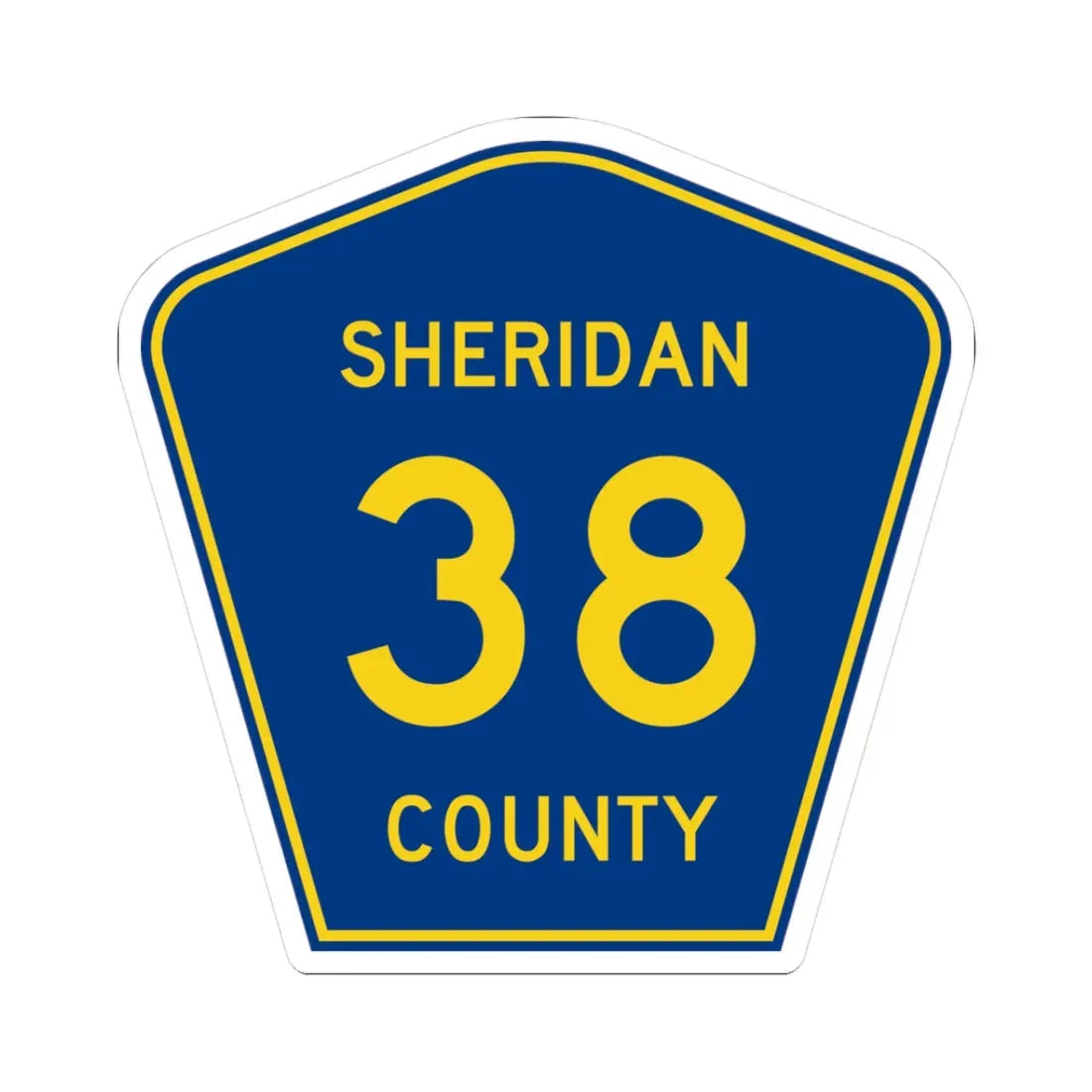 Sheridan County Route 38 WY (Wyoming) (Road Sign) STICKER Vinyl Kiss-Cut Decal 3 Inch White - The Sticker Space