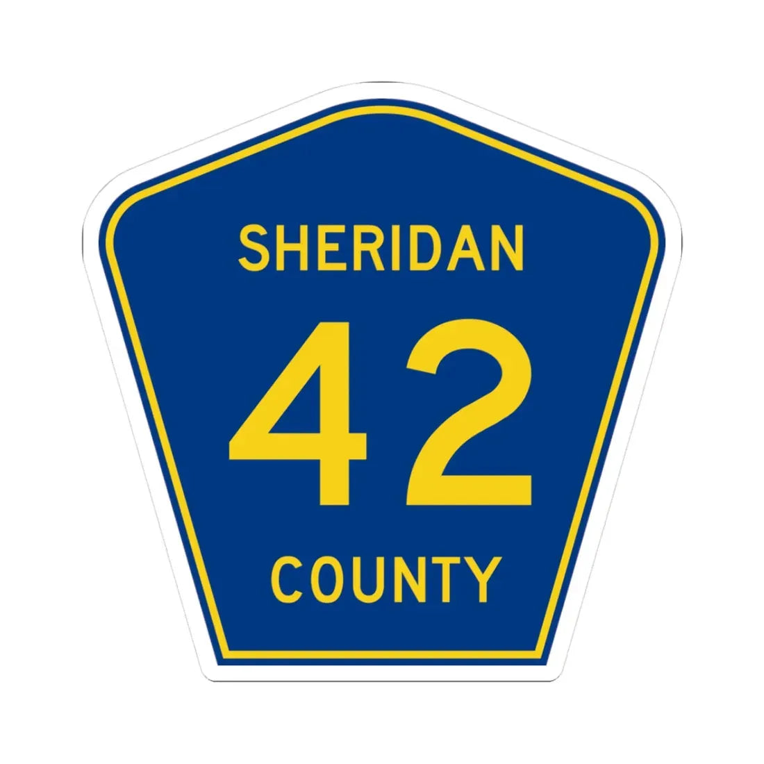Sheridan County Route 42 WY (Wyoming) (Road Sign) STICKER Vinyl Kiss-Cut Decal 3 Inch White - The Sticker Space
