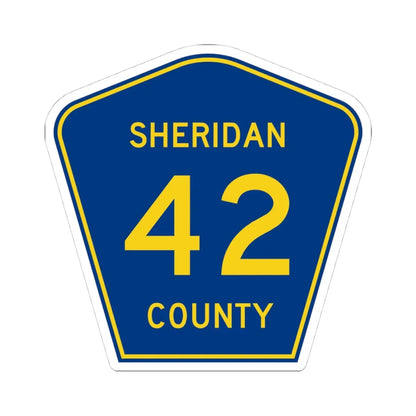 Sheridan County Route 42 WY (Wyoming) (Road Sign) STICKER Vinyl Kiss-Cut Decal 4 Inch White - The Sticker Space