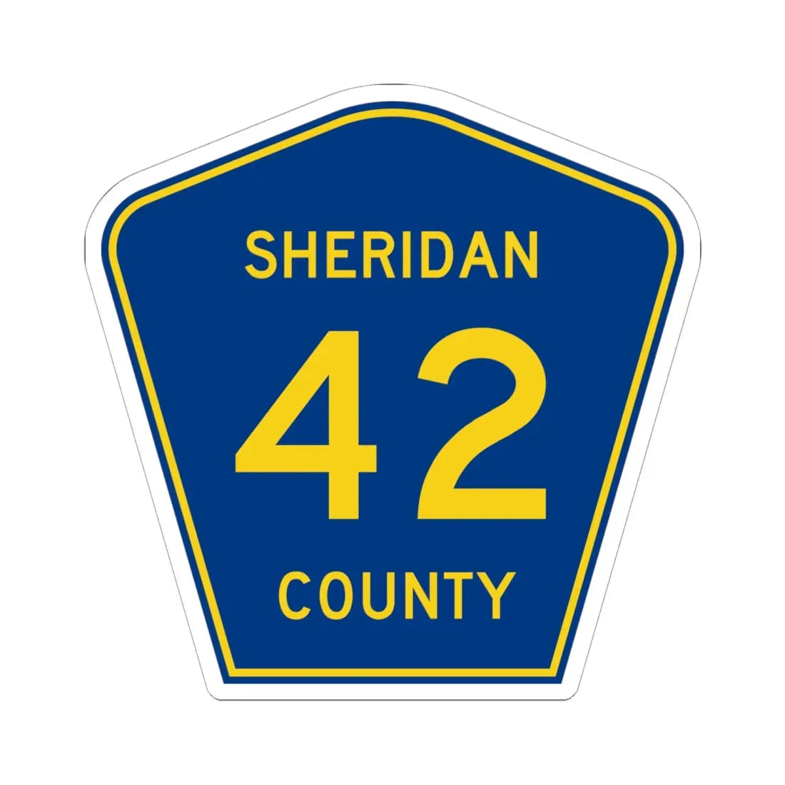 Sheridan County Route 42 WY (Wyoming) (Road Sign) STICKER Vinyl Kiss-Cut Decal 6 Inch White - The Sticker Space
