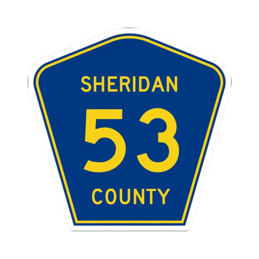 Sheridan County Route 53 WY (Wyoming) (Road Sign) STICKER Vinyl Kiss-Cut Decal 2 Inch White - The Sticker Space