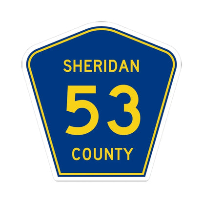 Sheridan County Route 53 WY (Wyoming) (Road Sign) STICKER Vinyl Kiss-Cut Decal 3 Inch White - The Sticker Space