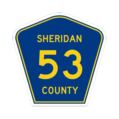 Sheridan County Route 53 WY (Wyoming) (Road Sign) STICKER Vinyl Kiss-Cut Decal 4 Inch White - The Sticker Space