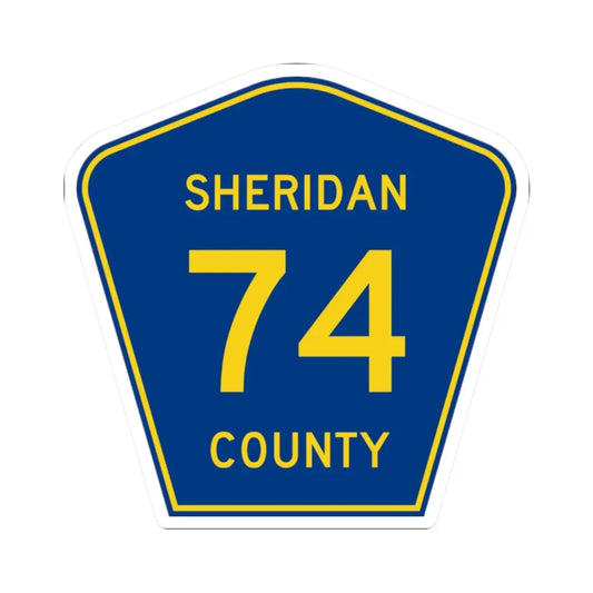Sheridan County Route 74 WY (Wyoming) (Road Sign) STICKER Vinyl Kiss-Cut Decal 2 Inch White - The Sticker Space