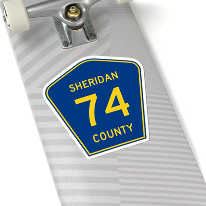 Sheridan County Route 74 WY (Wyoming) (Road Sign) STICKER Vinyl Kiss-Cut Decal - The Sticker Space