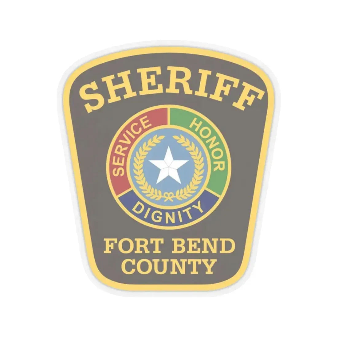 Sherrif Fort Bend County - STICKER Vinyl Kiss-Cut Decal 4 Inch Transparent - The Sticker Space
