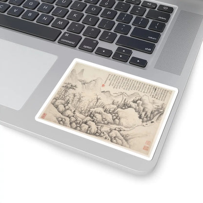 Shi Lin - Mountain Retreat, leaf from Album for Zhou Lianggong - datable to 1654–55 - STICKER Vinyl Kiss-Cut Decal