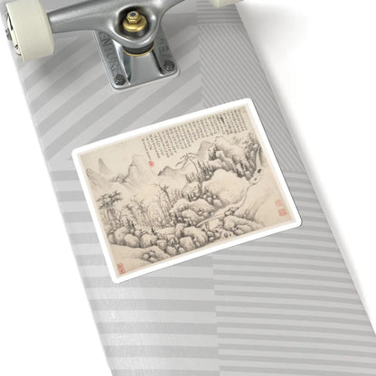 Shi Lin - Mountain Retreat, leaf from Album for Zhou Lianggong - datable to 1654–55 - STICKER Vinyl Kiss-Cut Decal