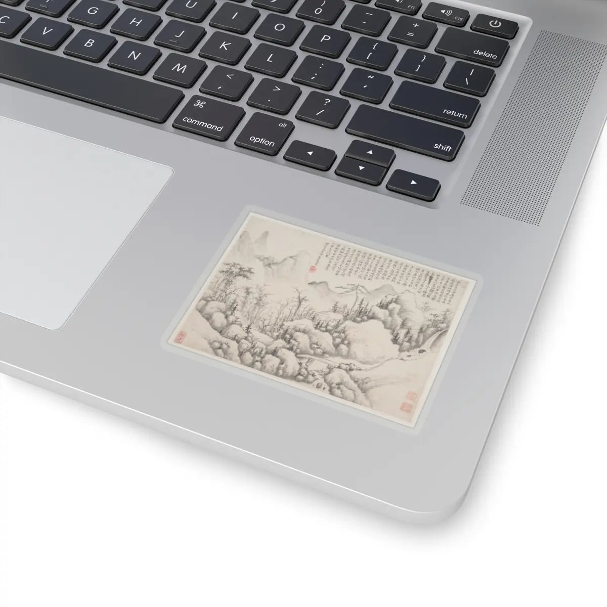 Shi Lin - Mountain Retreat, leaf from Album for Zhou Lianggong - datable to 1654–55 - STICKER Vinyl Kiss-Cut Decal