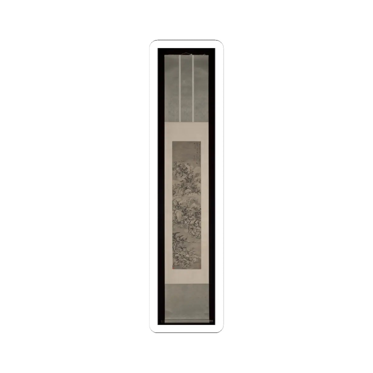 Shi Zhong - Winter landscape with fisherman - late 15th–early 16th century v2 - STICKER Vinyl Kiss-Cut Decal