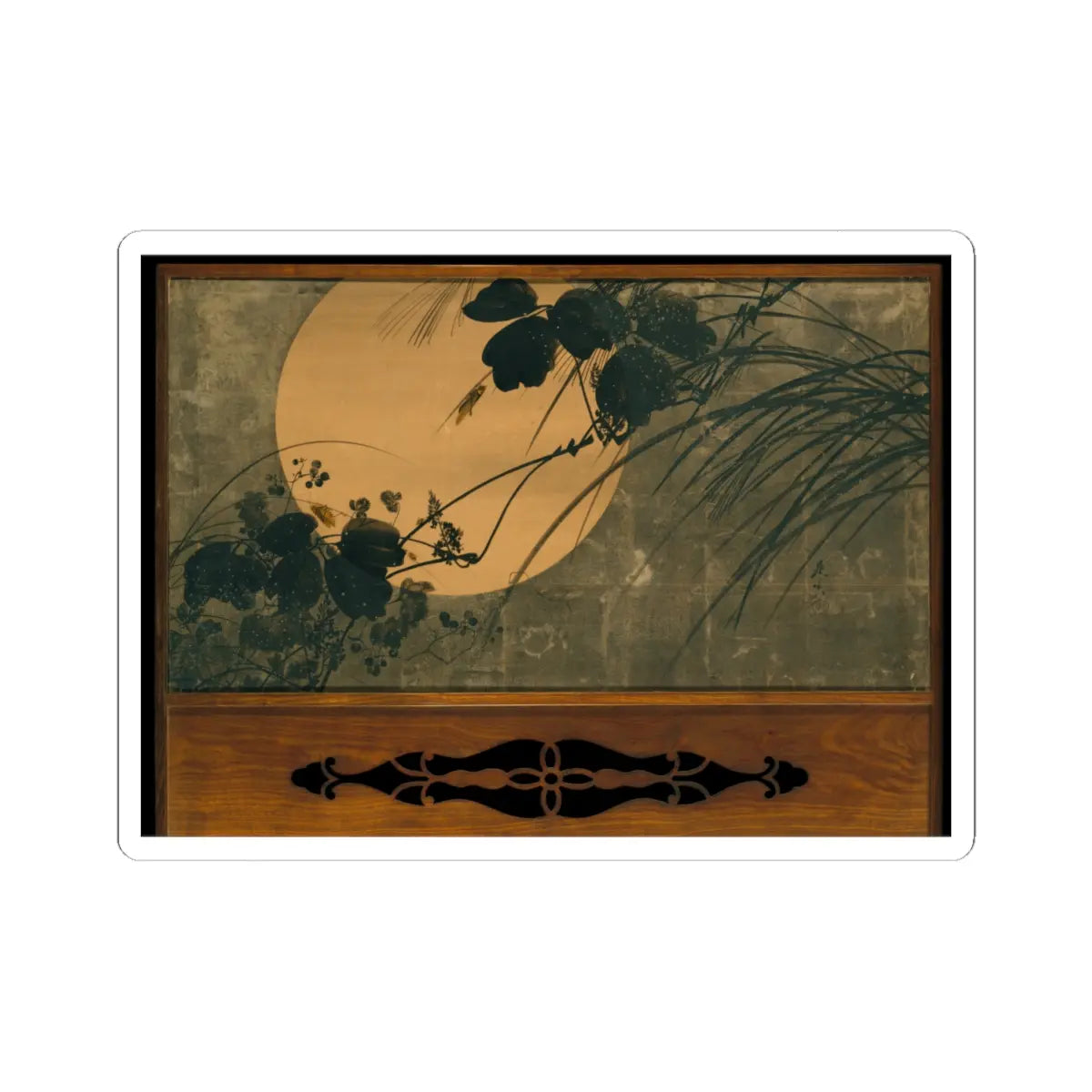Shibata Zeshin - Autumn Grasses in Moonlight - second half of the 19th v2 - STICKER Vinyl Kiss-Cut Decal