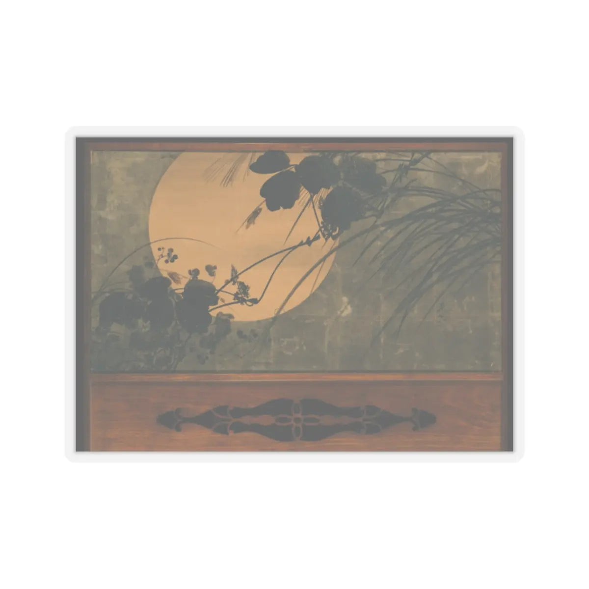 Shibata Zeshin - Autumn Grasses in Moonlight - second half of the 19th v2 - STICKER Vinyl Kiss-Cut Decal