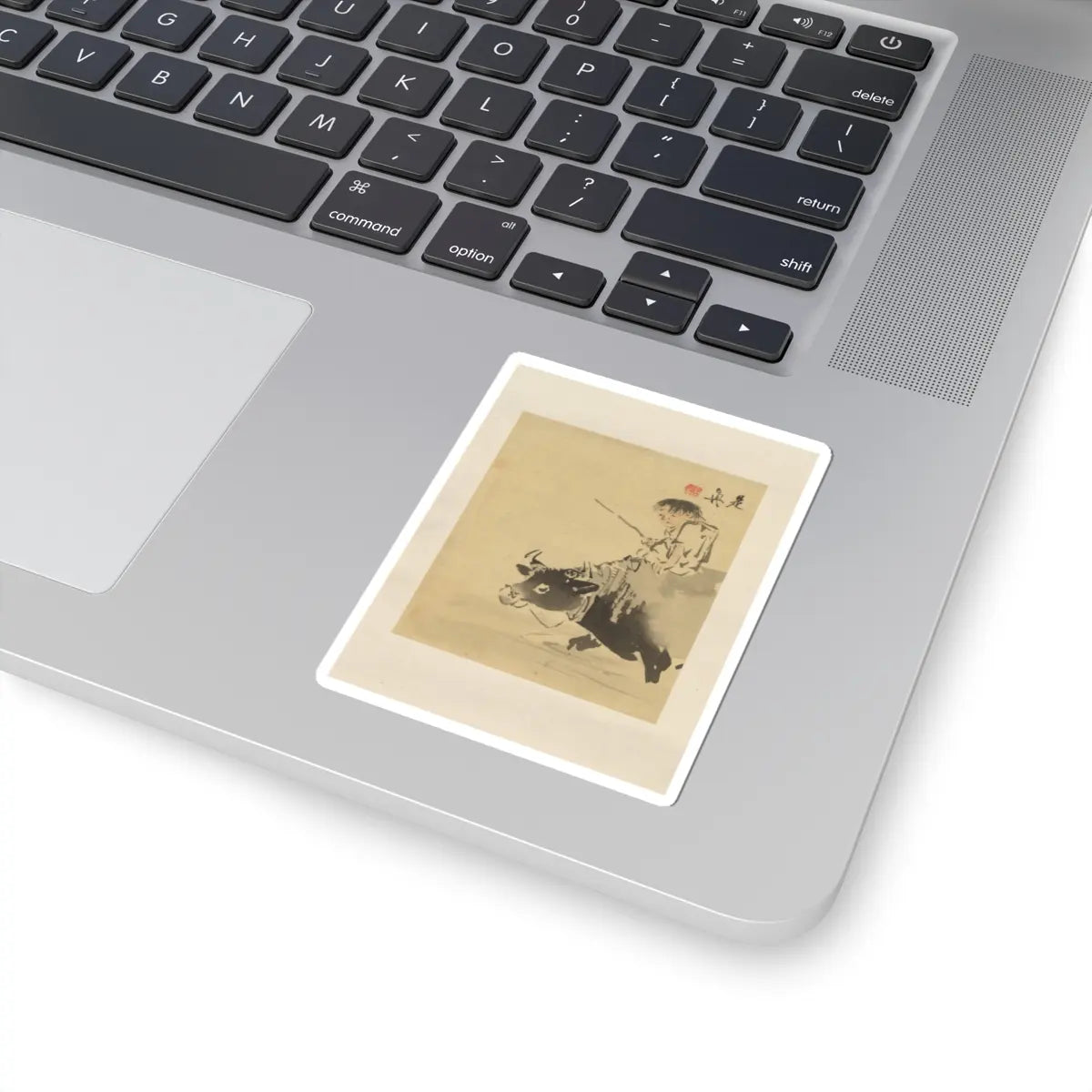 Shibata Zeshin - Boy on Ox - 19th century v1 - STICKER Vinyl Kiss-Cut Decal