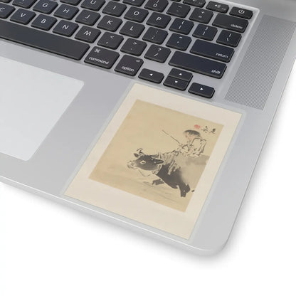 Shibata Zeshin - Boy on Ox - 19th century v1 - STICKER Vinyl Kiss-Cut Decal