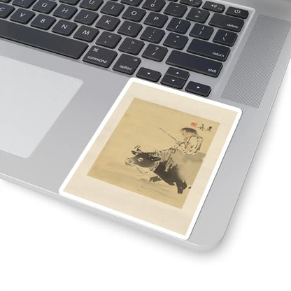 Shibata Zeshin - Boy on Ox - 19th century v1 - STICKER Vinyl Kiss-Cut Decal