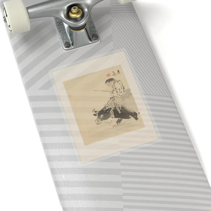 Shibata Zeshin - Boy on Ox - 19th century v1 - STICKER Vinyl Kiss-Cut Decal