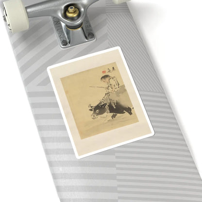 Shibata Zeshin - Boy on Ox - 19th century v1 - STICKER Vinyl Kiss-Cut Decal