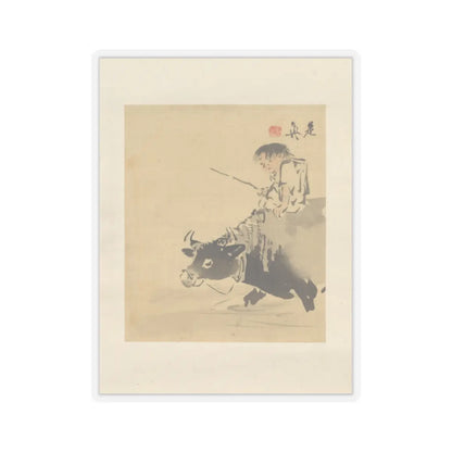 Shibata Zeshin - Boy on Ox - 19th century v1 - STICKER Vinyl Kiss-Cut Decal