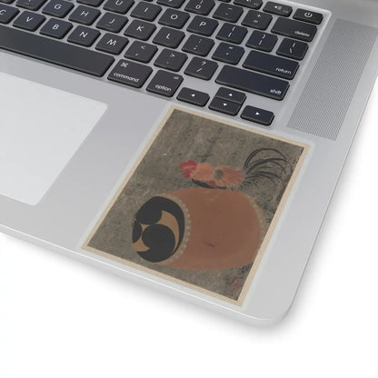 Shibata Zeshin - Cock on Drum - 1882 - STICKER Vinyl Kiss-Cut Decal
