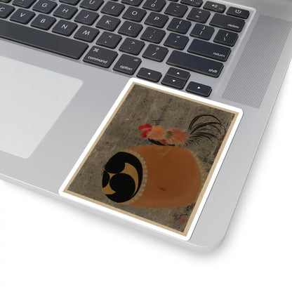 Shibata Zeshin - Cock on Drum - 1882 - STICKER Vinyl Kiss-Cut Decal