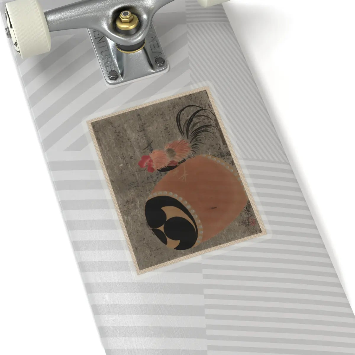 Shibata Zeshin - Cock on Drum - 1882 - STICKER Vinyl Kiss-Cut Decal