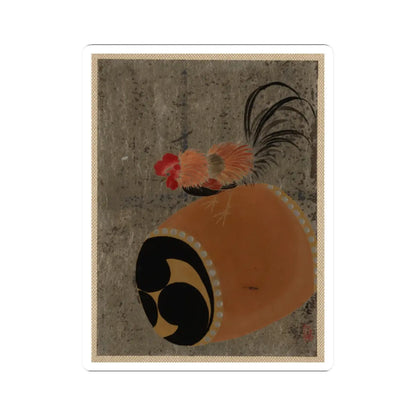 Shibata Zeshin - Cock on Drum - 1882 - STICKER Vinyl Kiss-Cut Decal