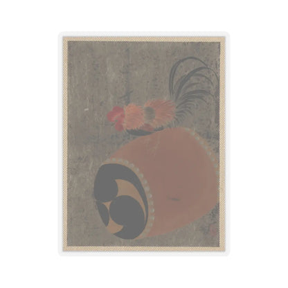 Shibata Zeshin - Cock on Drum - 1882 - STICKER Vinyl Kiss-Cut Decal