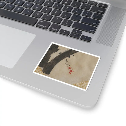 Shibata Zeshin - Egret on Tree Stump - late 19th century v2 - STICKER Vinyl Kiss-Cut Decal
