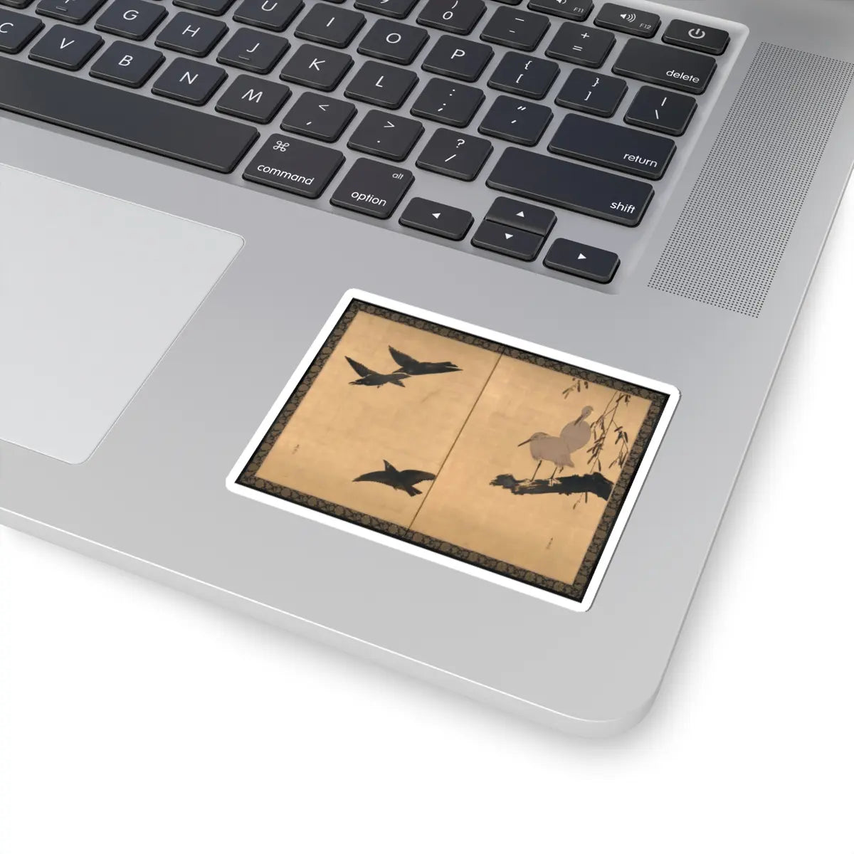 Shibata Zeshin - Egrets and Crows - late 19th century v1 - STICKER Vinyl Kiss-Cut Decal