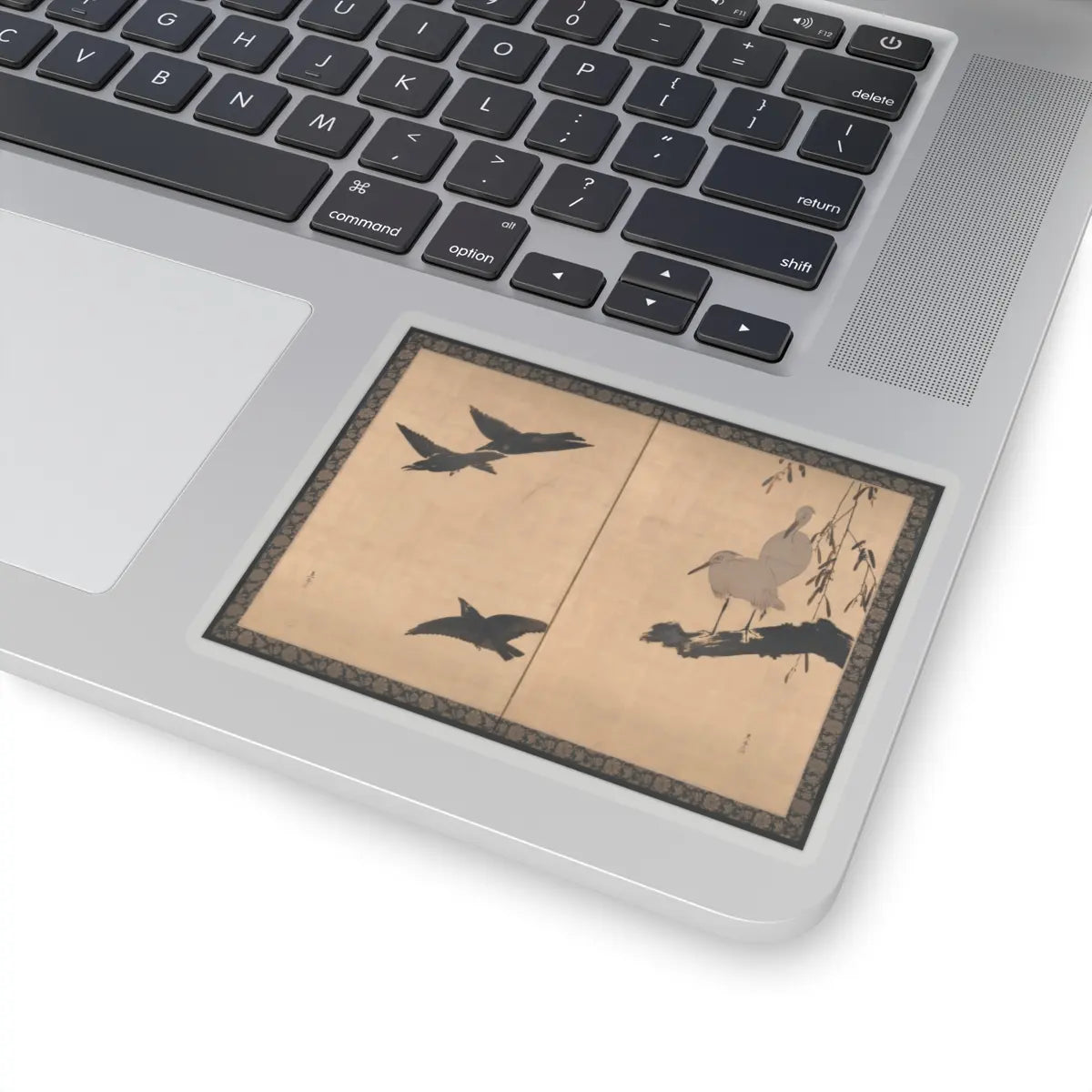 Shibata Zeshin - Egrets and Crows - late 19th century v1 - STICKER Vinyl Kiss-Cut Decal