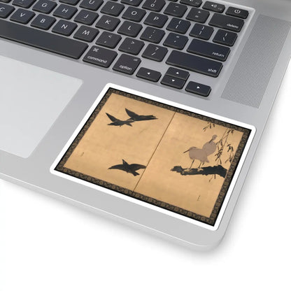 Shibata Zeshin - Egrets and Crows - late 19th century v1 - STICKER Vinyl Kiss-Cut Decal