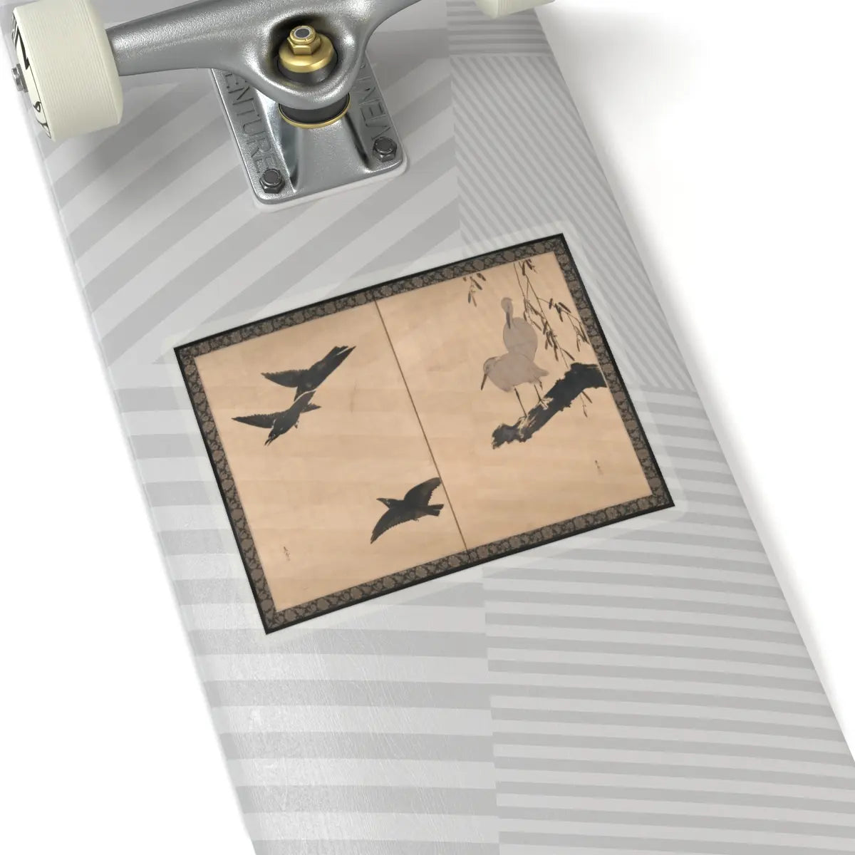 Shibata Zeshin - Egrets and Crows - late 19th century v1 - STICKER Vinyl Kiss-Cut Decal