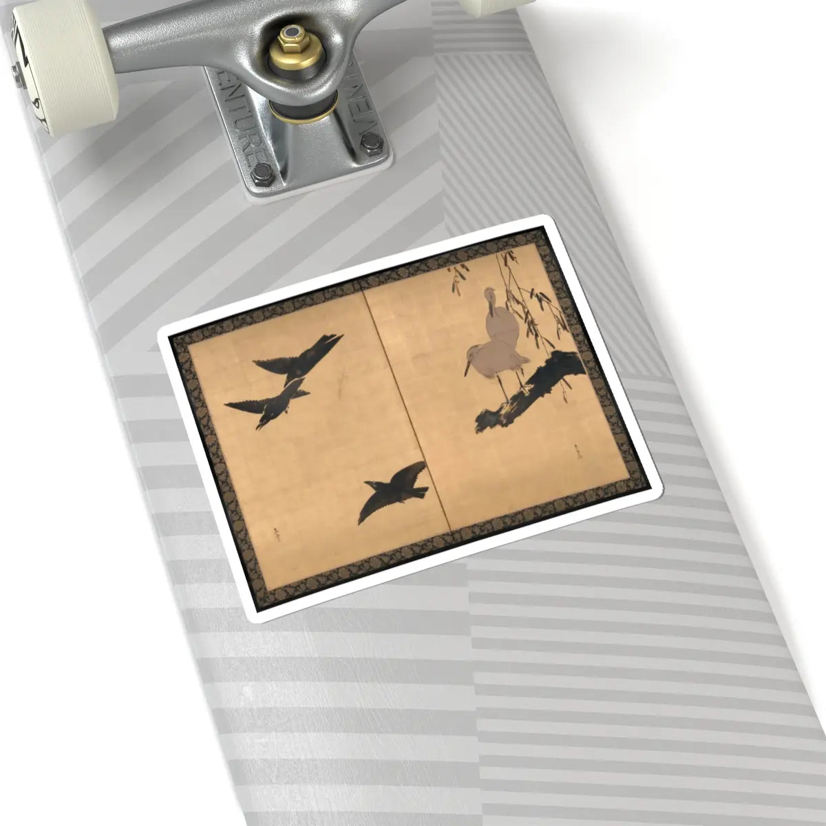 Shibata Zeshin - Egrets and Crows - late 19th century v1 - STICKER Vinyl Kiss-Cut Decal