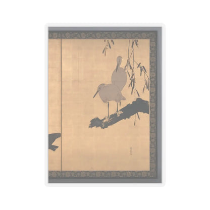 Shibata Zeshin - Egrets and Crows - late 19th century v2 - STICKER Vinyl Kiss-Cut Decal