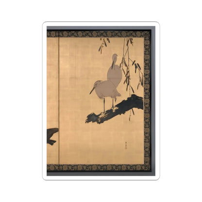Shibata Zeshin - Egrets and Crows - late 19th century v2 - STICKER Vinyl Kiss-Cut Decal