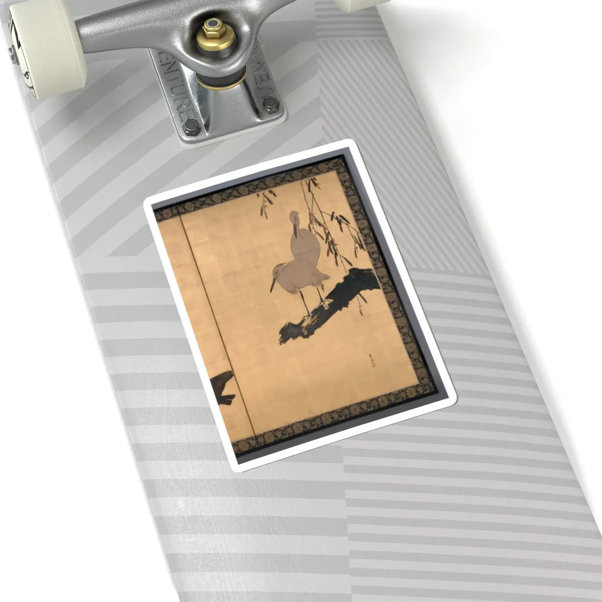 Shibata Zeshin - Egrets and Crows - late 19th century v2 - STICKER Vinyl Kiss-Cut Decal