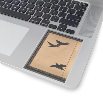 Shibata Zeshin - Egrets and Crows - late 19th century v3 - STICKER Vinyl Kiss-Cut Decal