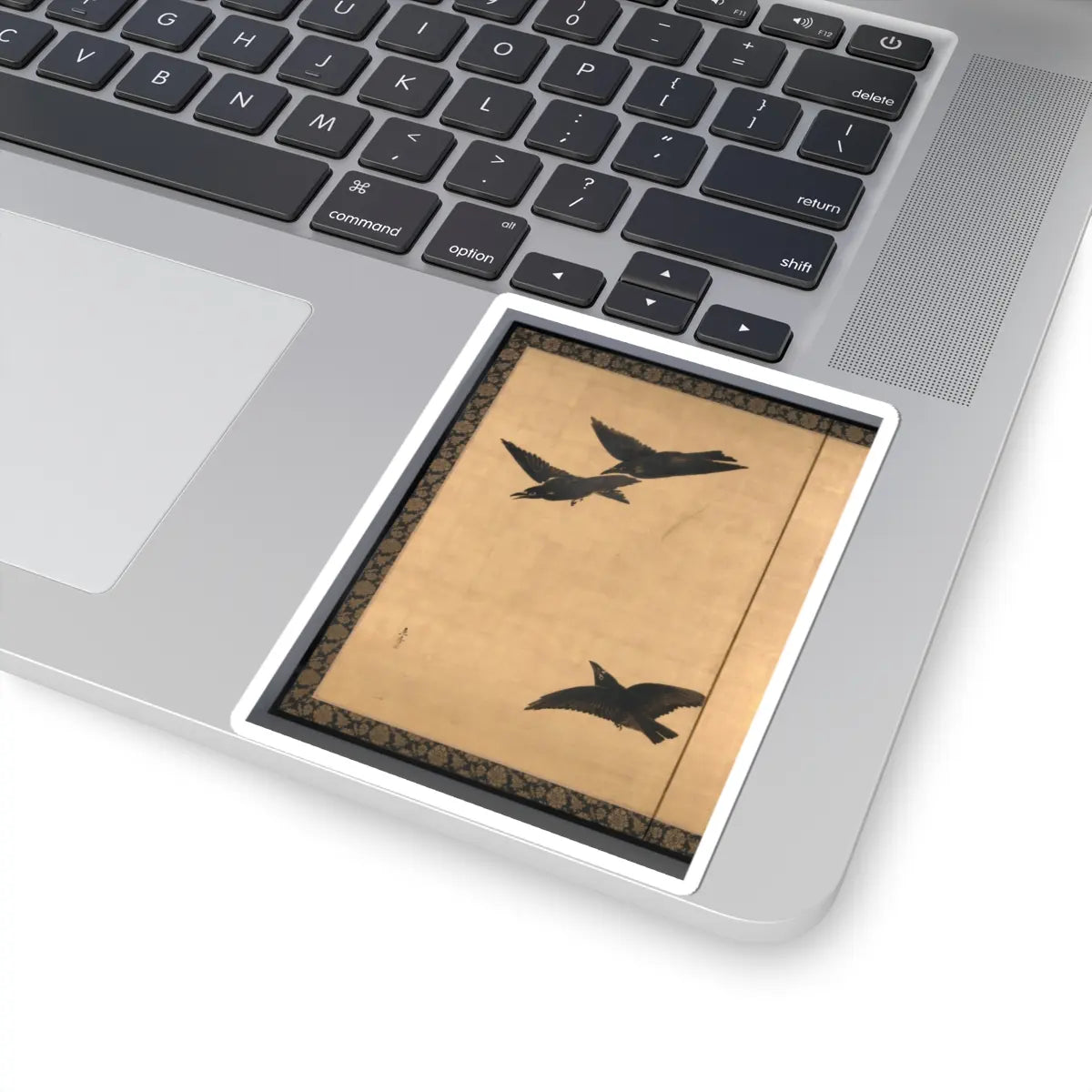 Shibata Zeshin - Egrets and Crows - late 19th century v3 - STICKER Vinyl Kiss-Cut Decal