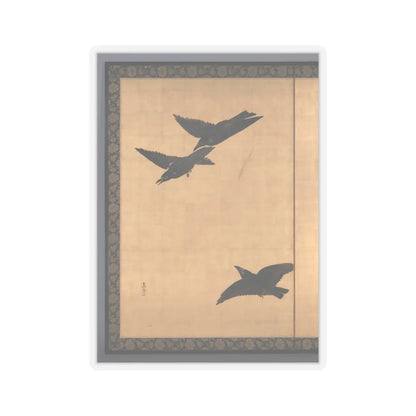 Shibata Zeshin - Egrets and Crows - late 19th century v3 - STICKER Vinyl Kiss-Cut Decal