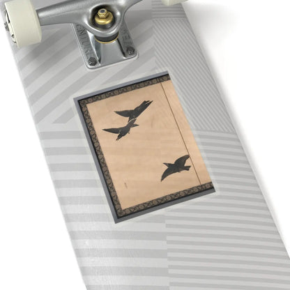 Shibata Zeshin - Egrets and Crows - late 19th century v3 - STICKER Vinyl Kiss-Cut Decal