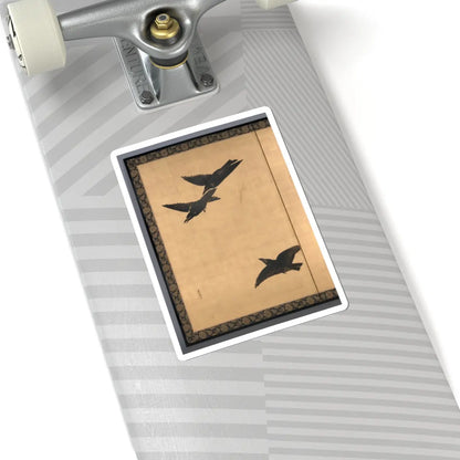 Shibata Zeshin - Egrets and Crows - late 19th century v3 - STICKER Vinyl Kiss-Cut Decal