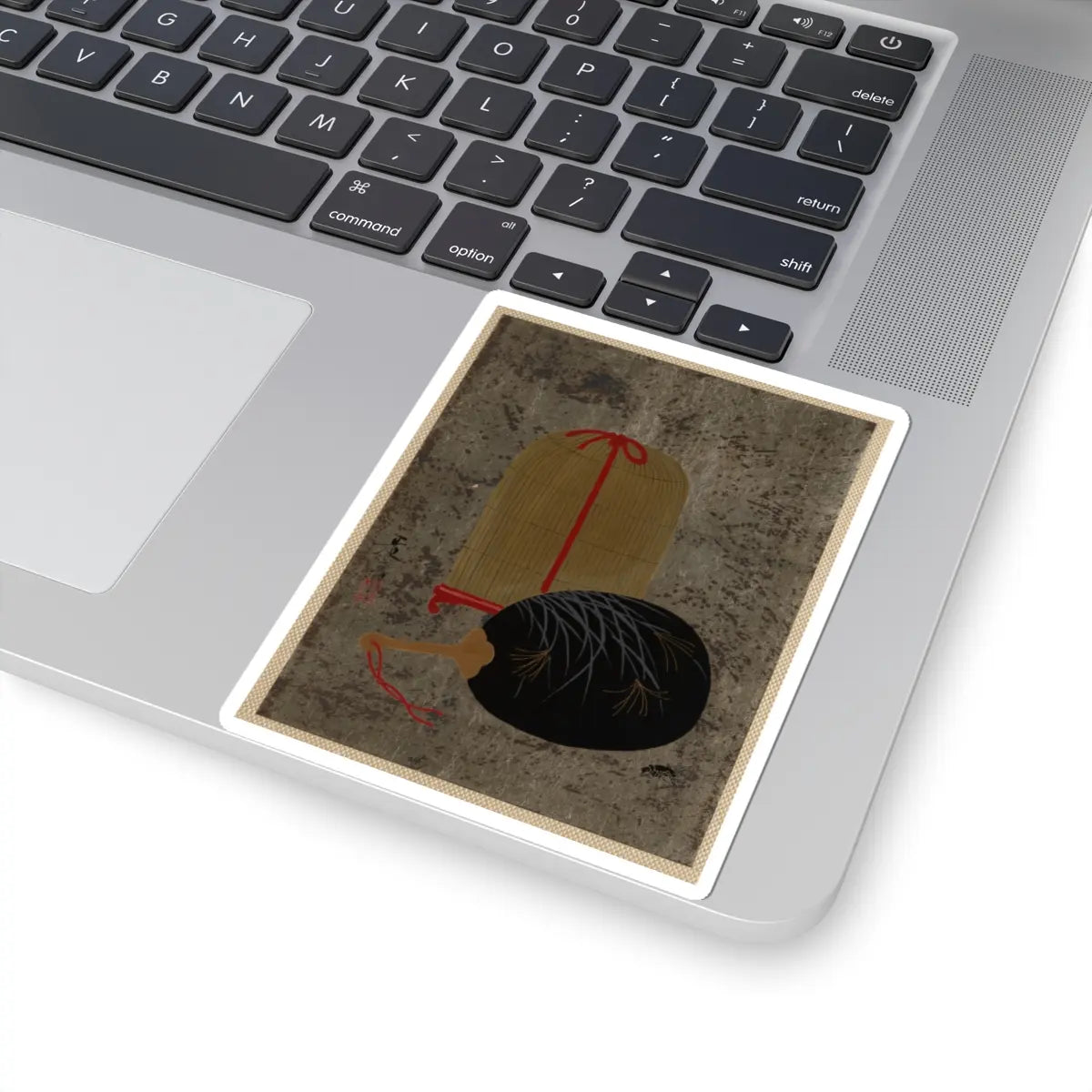 Shibata Zeshin - Fan and Insect Cage - unknown - STICKER Vinyl Kiss-Cut Decal