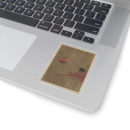 Shibata Zeshin - Fire Basket Suspended from Dock over a Fish Net in the Water - unknown - STICKER Vinyl Kiss-Cut Decal