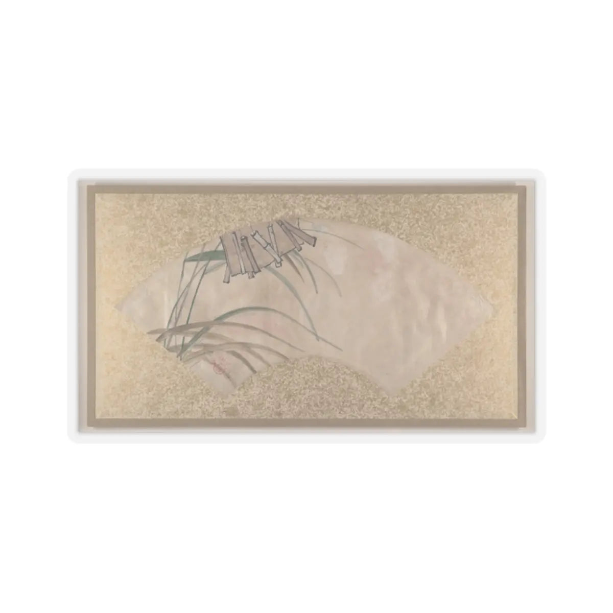 Shibata Zeshin - Flowers (pink and white) and Leaves, Clappers - late 19th century v1 - STICKER Vinyl Kiss-Cut Decal