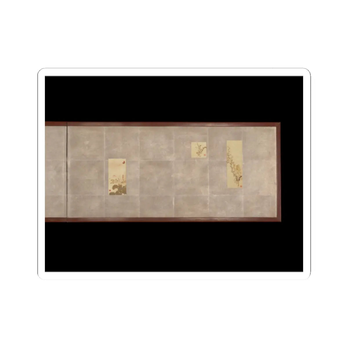 Shibata Zeshin - Folding Screen for Tea Ceremony with Six Bird-and-Flower Paintings - late 19th century v2 - STICKER Vinyl Kiss-Cut Decal