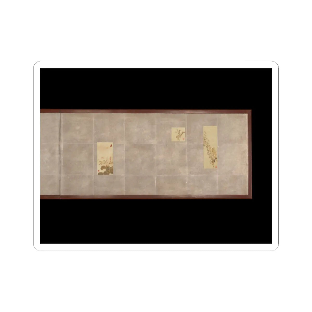 Shibata Zeshin - Folding Screen for Tea Ceremony with Six Bird-and-Flower Paintings - late 19th century v2 - STICKER Vinyl Kiss-Cut Decal