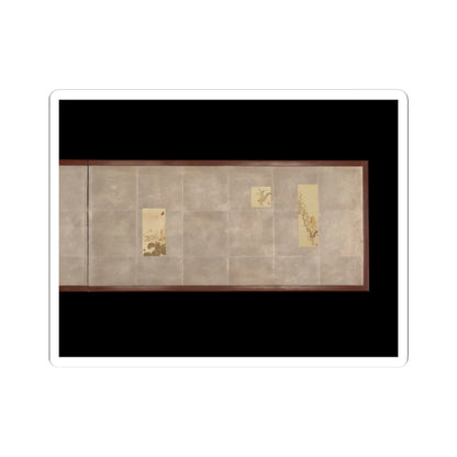 Shibata Zeshin - Folding Screen for Tea Ceremony with Six Bird-and-Flower Paintings - late 19th century v2 - STICKER Vinyl Kiss-Cut Decal