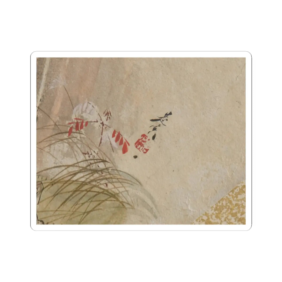Shibata Zeshin - House with Woman and Baby - late 19th century v2 - STICKER Vinyl Kiss-Cut Decal