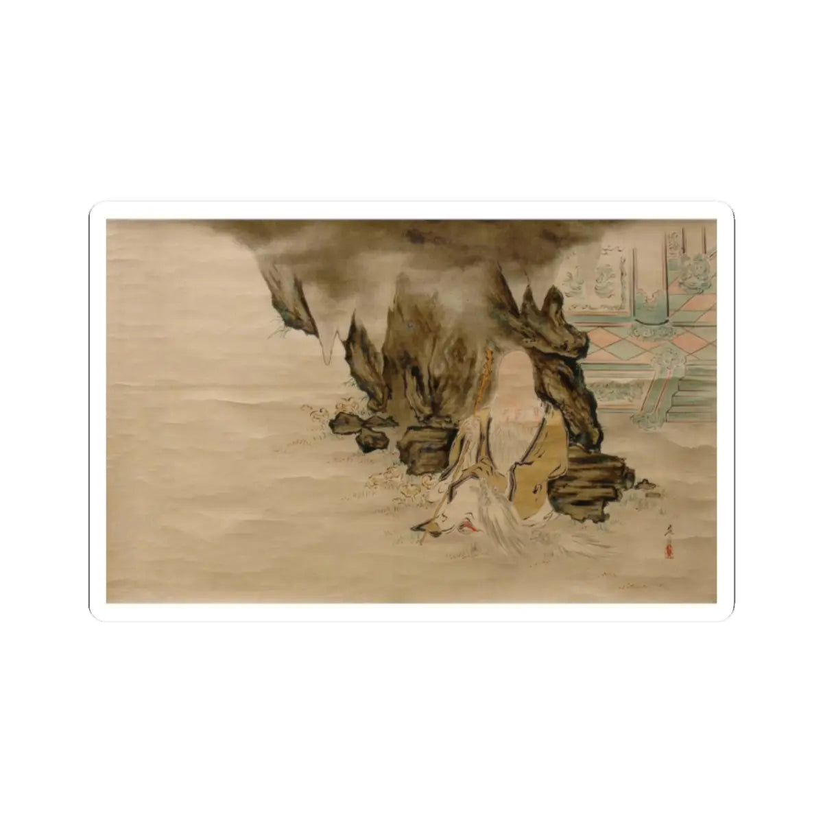 Shibata Zeshin - Jurōjin - 19th century v1 - STICKER Vinyl Kiss-Cut Decal