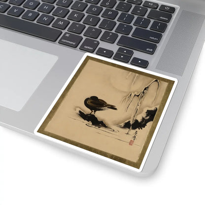 Shibata Zeshin - Lacquer Paintings of Various Subjects- Bird and Willow in Snow - 1882 - STICKER Vinyl Kiss-Cut Decal
